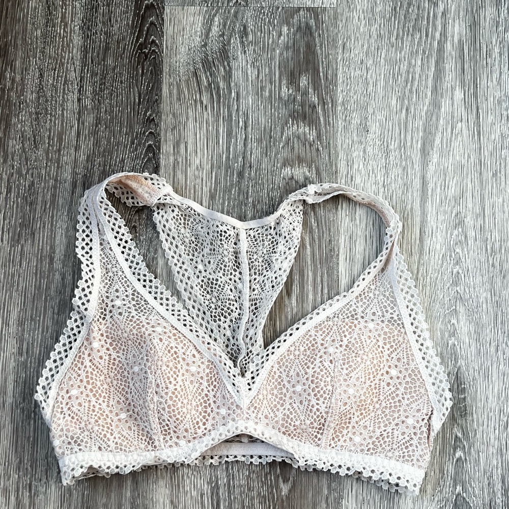 White Victoria’s Secret lace bralette